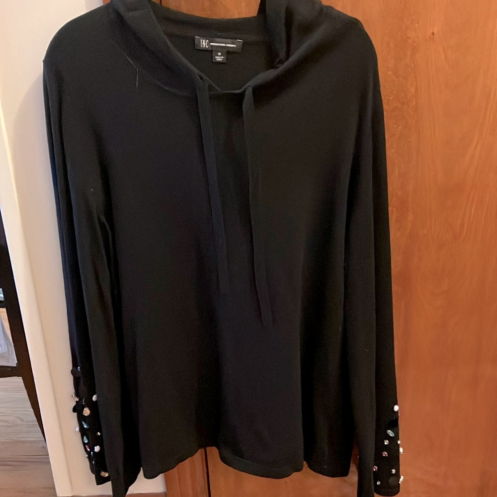 INC International Concepts Hoodie with rhinestone accents
